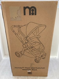 MOTHERCARE JOURNEY EDIT CHILDRENS PRAM AND PUSHCHAIR IN MIDNIGHT BLACK RRP - £150: LOCATION - A9