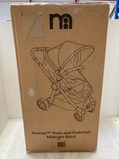 MOTHERCARE JOURNEY EDIT CHILDRENS PRAM AND PUSHCHAIR IN MIDNIGHT BLACK RRP - £150: LOCATION - A10