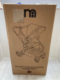 MOTHERCARE JOURNEY EDIT CHILDRENS PRAM AND PUSHCHAIR IN MIDNIGHT BLACK RRP - £150: LOCATION - A10