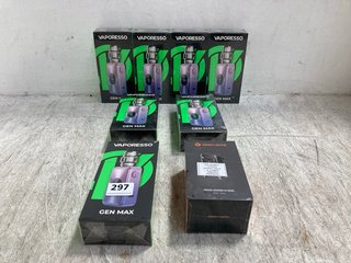 7 X VAPORESSO GEN MAX VAPE KITS TO INCLUDE GEEK VAPE AEGIS LEGEND III MOD VAPE KIT (SEALED), PLEASE NOTE: 18+YEARS ONLY. ID MAY BE REQUIRED): LOCATION - A17