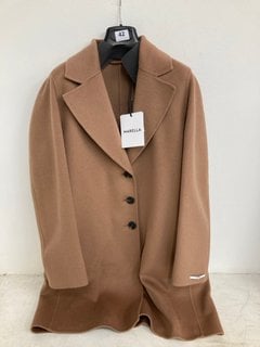 MARELLA WOMENS BUTTON UP SHORT COAT IN CAMEL SIZE: 8 RRP - £395: LOCATION - WHITE BOOTH