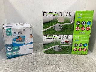 BESTWAY FILL AND RISE POOL TO INCLUDE 2 X FLOW CLEAR POOL HEATERS: LOCATION - B12