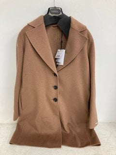 MARELLA WOMENS BUTTON UP SHORT COAT IN CAMEL SIZE: 10 RRP - £395: LOCATION - WHITE BOOTH