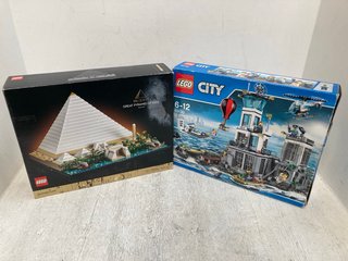 LEGO CITY POLICE IN OCEAN BUILD KIT MODEL: 60130 TO INCLUDE LEGO ARCHITECTURE GREAT PYRAMIDS OF GIZA BUILD KIT MODEL: 21058: LOCATION - B3