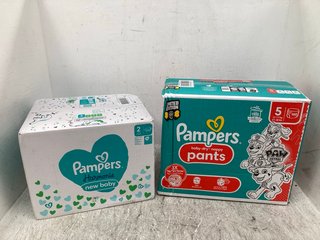 2 X ASSORTED PAMPERS PAW PATROL AND HORMONE NAPPY PACKS: LOCATION - C2