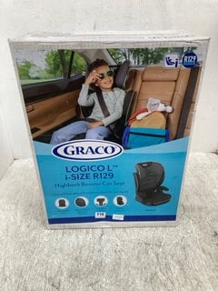 GRACO LOGICO L I-SIZE R129 HIGH BACK CHILDRENS BOOSTER CAR SEAT TO INCLUDE ENFA SAFE I-SIZE INFANT CARRIER: LOCATION - C17