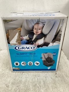 GRACO SLIMFIT R129 2 IN 1 CONVERTIBLE CHILDRENS CAR SEAT RRP - £124: LOCATION - C17