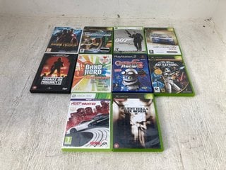 QTY OF ASSORTED CONSOLE GAMES TO INCLUDE XBOX NEED FOR SPEED UNDERGROUND 2 (PEGI 3+): LOCATION - D15