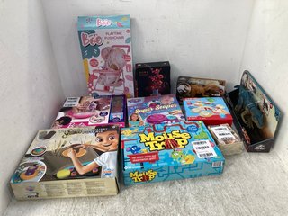 QTY OF ASSORTED CHILDRENS TOYS TO INCLUDE MOUSE TRAP: LOCATION - D12