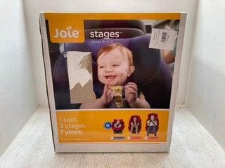 JOIE STAGES GROUP 0+/1/2 CHILDRENS CAR SEAT IN COAL RRP - £100: LOCATION - A3