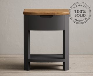 BRADWELL/BRAHMS CHARCOAL 1 DRAWER BEDSIDE TABLE - RRP £189: LOCATION - C6