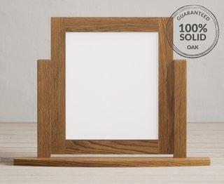 BURFORD RUSTIC SOLID OAK DRESSING TABLE MIRROR - RRP £119: LOCATION - C6