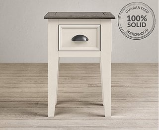 DARTMOUTH 1 DRAWER BEDSIDE TABLE IN OAK AND WHITE - RRP £179: LOCATION - C6