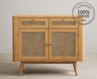 OAK/ARIANA RATTAN SMALL SIDEBOARD - RRP £379: LOCATION - C6