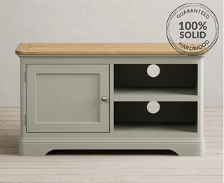 BRAMPTON/LINTON/BRIDSTOW SOFT GREEN SMALL TV CABINET - RRP £399: LOCATION - C6