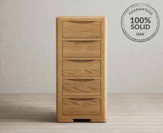 HARPER/DEREHAM OAK 5 DRAWER TALLBOY - RRP £479: LOCATION - C6