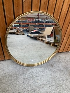 NKUKU LARGE ROUND WALL MIRROR IN ANTIQUE GOLD EFFECT FRAME: LOCATION - B3