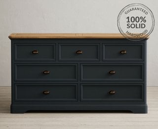 BRIDSTOW/ASHTON BLUE WIDE CHEST OF DRAWERS - RRP £579: LOCATION - C6