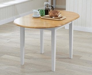 AMALFI DINING TABLE OAK/WHITE - RRP £369: LOCATION - C6