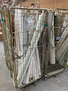 CAGE OF ASSORTED JOHN LEWIS & PARTNERS ROLLS OF FABRIC IN ASSORTED STYLE, COLOURS AND DESIGNS (CAGE NOT INCLUDED): LOCATION - A8 (KERBSIDE PALLET DELIVERY)