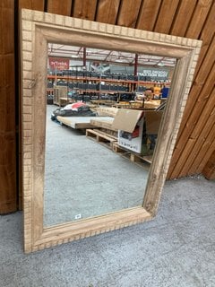 NKUKU NALDA LARGE RECTANGULAR WALL MIRROR IN LIGHT RECLAIMED STYLE WOOD FRAME - RRP £595: LOCATION - B3