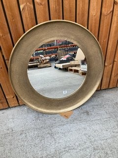 NKUKU YAKIRA LARGE ROUND WALL MIRROR IN BRASS FRAME - RRP £350: LOCATION - B3