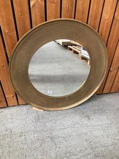 NKUKU YAKIRA LARGE ROUND WALL MIRROR IN BRASS FRAME - RRP £350: LOCATION - B3