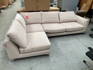 JOHN LEWIS & PARTNERS RETREAT LARGE 3 SEATER LEFT HAND FACING CORNER SOFA IN NATURAL FABRIC - RRP £4549: LOCATION - D1