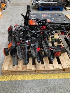 PALLET OF ASSORTED VEHICLE MOUNTED BIKE RACKS TO INCLUDE 3 BIKE REAR MOUNTED BIKE RACK: LOCATION - C2 (KERBSIDE PALLET DELIVERY)