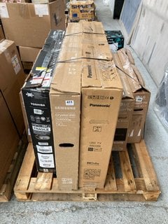 (COLLECTION ONLY) PALLET OF ASSORTED TV'S - PCBS REMOVED SPARES AND REPAIRS ONLY : MODELS TO INCLUDE SAMSUNG CRYSTAL UHD 50" TV DU8500: LOCATION - D3