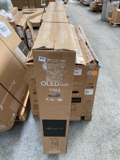 (COLLECTION ONLY) PALLET OF ASSORTED TV'S - PCBS REMOVED SPARES AND REPAIRS ONLY : MODELS TO INCLUDE LG OLED EVO 77" TV OLED77G36LA: LOCATION - D3