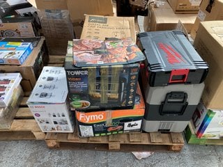 PALLET OF ASSORTED ITEMS TO INCLUDE TOWER VIZION 1L DUAL COMPARTMENT AIR FRYER OVEN: LOCATION - B6 (KERBSIDE PALLET DELIVERY)