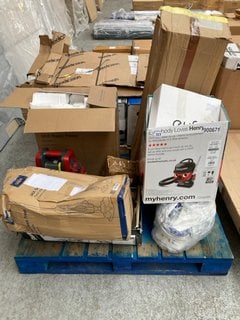 PALLET OF ASSORTED SMALL HOME APPLIANCES TO INCLUDE VAX SPOT WASHER CARPET WASHER: LOCATION - A6 (KERBSIDE PALLET DELIVERY)