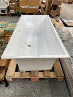 MODERN TWIN SKINNED DOUBLE ENDED FREESTANDING BATH IN WHITE WITH CHROME SPRUNG WASTE AND OVERFLOW: LOCATION - D3