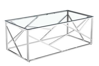 GEOMETRIC SILVER COFFEE TABLE - RRP £440: LOCATION - A7