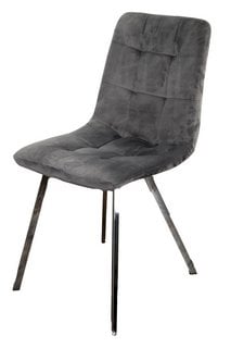 SQUARED GREY DINING CHAIRS (SET OF 2) - RRP £370: LOCATION - A7