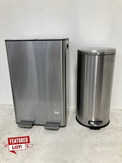 JOHN LEWIS & PARTNERS TWIN COMPARTMENT PEDAL BIN IN STAINLESS STEEL TO INCLUDE JOHN LEWIS & PARTNERS PEDAL BIN IN STAINLESS STEEL: LOCATION - BR1