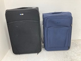 JOHN LEWIS & PARTNERS SMALL SOFT SHELL SUITCASE IN BLUE TO INCLUDE JOHN LEWIS & PARTNERS SOFT SHELL SUITCASE IN BLACK: LOCATION - BR1