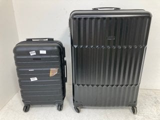 JOHN LEWIS & PARTNERS SMALL HARDSHELL SUITCASE IN BLACK TO INCLUDE JOHN LEWIS & PARTNERS LARGE HARDSHELL SUITCASE IN BLACK: LOCATION - BR1