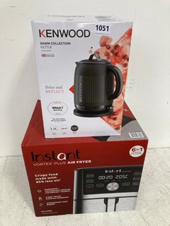 INSTANT VORTEX PLUS AIR FRYER TO INCLUDE KENWOOD DAWN COLLECTION 1.7L KETTLE IN BLACK: LOCATION - BR4