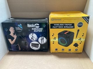 ROCKJAM KARAOKE SUPER SET TO INCLUDE SENSEI WIRELESS TRIPOD PARTY BOX SPEAKER: LOCATION - BR8