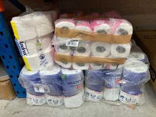 QTY OF ASSORTED TOILET/KITCHEN ROLLS TO INCLUDE PACK OF 24 ANDREX CLASSIC CLEAN TOILET ROLLS: LOCATION - BR10