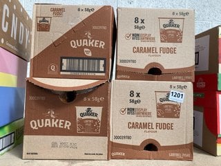 4 X PACKS OF 8 QUAKER CARAMEL FUDGE FLAVOUR BBE: 09/09/24: LOCATION - BR14