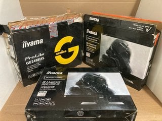 3 X ASSORTED GAMING MONITORS TO INCLUDE IIYAMA G MASTER GE2488HS FULL HD 24" MONITOR WITH 1MS RESPONSE TIME: LOCATION - BR18