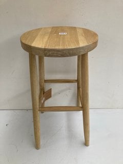 NKUKU MENGWI MANGO WOOD ROUND BAR STOOL IN NATURAL - RRP £195.00: LOCATION - BR2