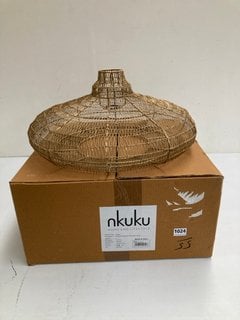 NKUKU MUKUNI WIRE LAMPSHADE IN ANTIQUE BRASS - RRP £140.00: LOCATION - BR2