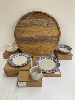 8 X ASSORTED NKUKU HOUSEHOLD ITEMS TO INCLUDE NAMUNA MANGO WOOD LARGE TRAY IN NATURAL - - RRP £80.00: LOCATION - BR2