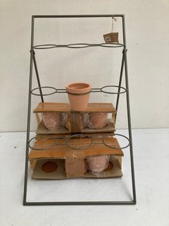 NKUKU JARA TERRACOTTA PLANTER STAND - SIZE 65 X 40 X 45CM - RRP £95.00: LOCATION - BR2