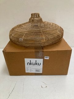 NKUKU MUKUNI WIRE LAMPSHADE IN ANTIQUE BRASS - RRP £140.00: LOCATION - BR4