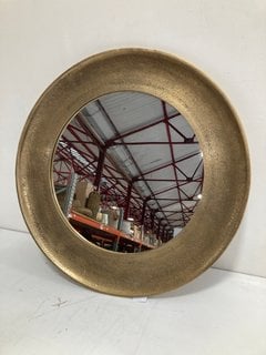 NKUKU YAKIRA SMALL ROUND MIRROR IN ANTIQUE BRASS - RRP £225.00: LOCATION - BR4